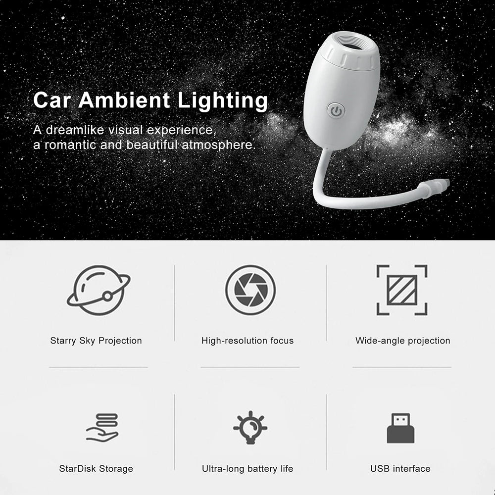 Projecteur d'ambiance USB voiture ciel étoilé – vue 2