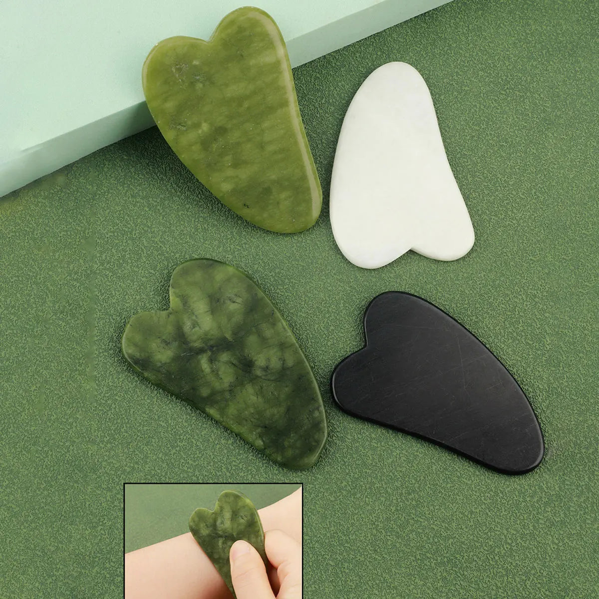 Set Rouleau de Jade & Gua Sha 3-en-1 + Masseur Yeux