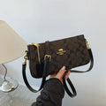 High-end Style Handbag with Chain Strap for Women, Vintage Print, Elegant Crossbody Bag, Shoulder Bag, Slant Bag, New