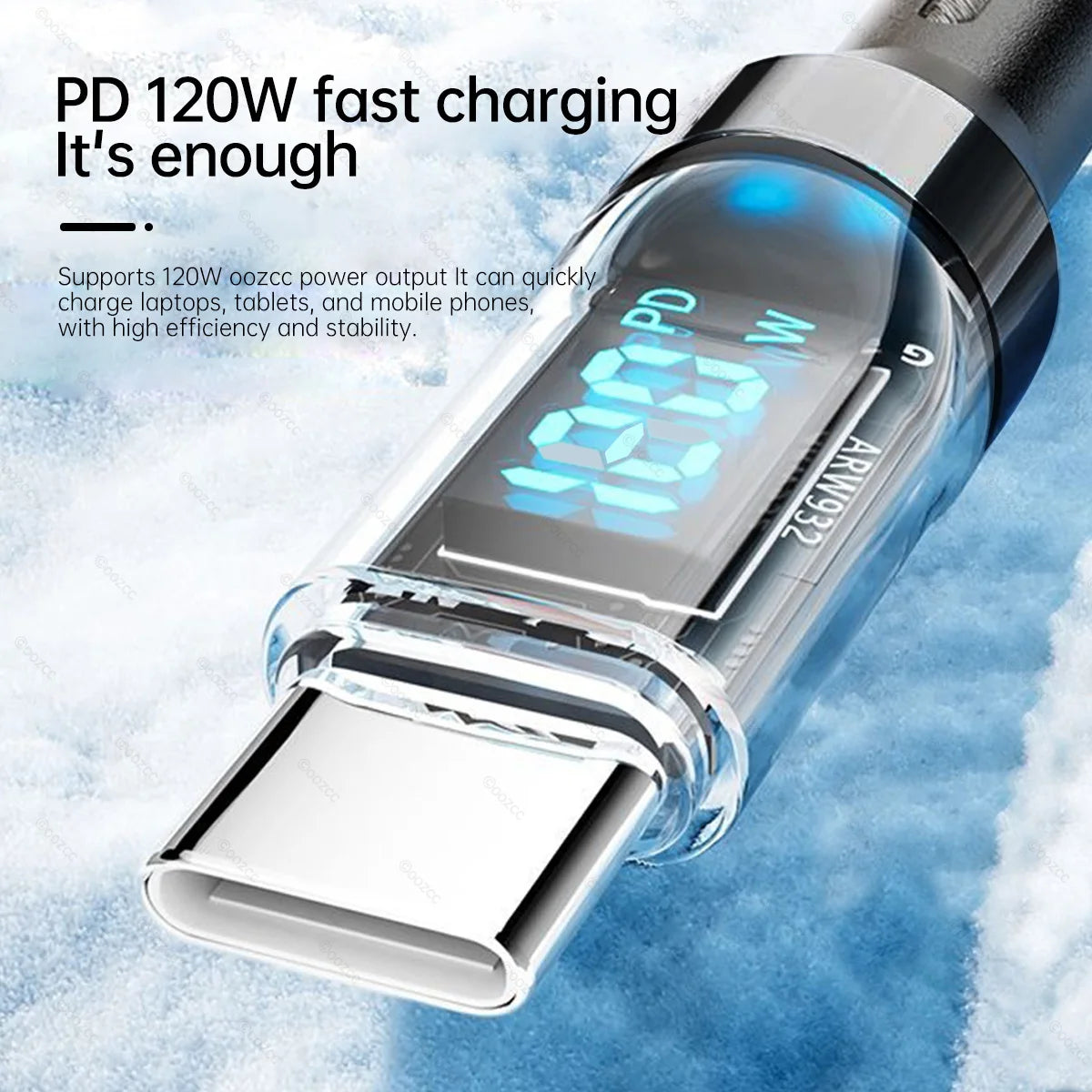 Câble 120W avec écran LCD USB-A vers Lightning – vue 6
