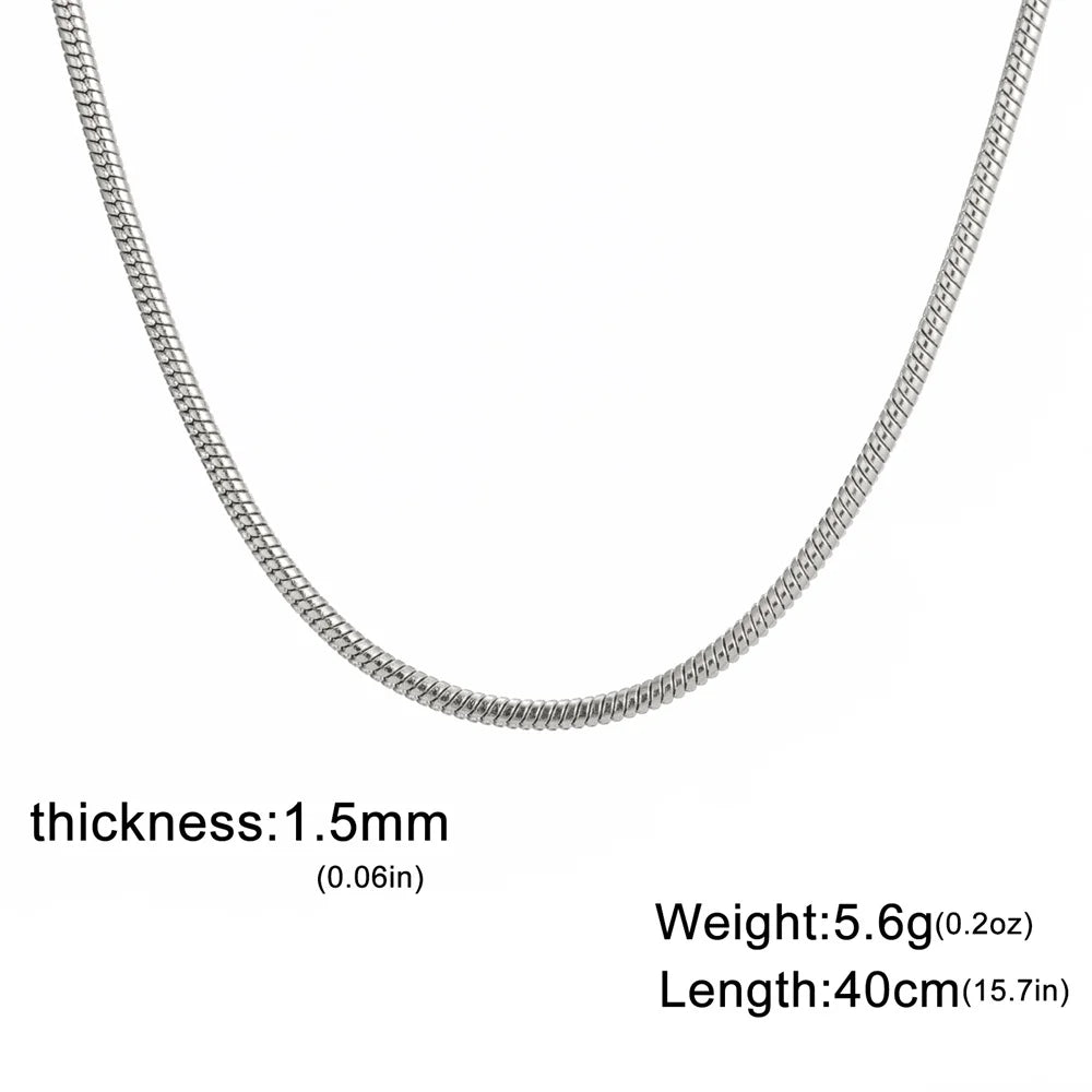 VELUROArt Collier Chaîne Serpent Femme Acier Inoxydable