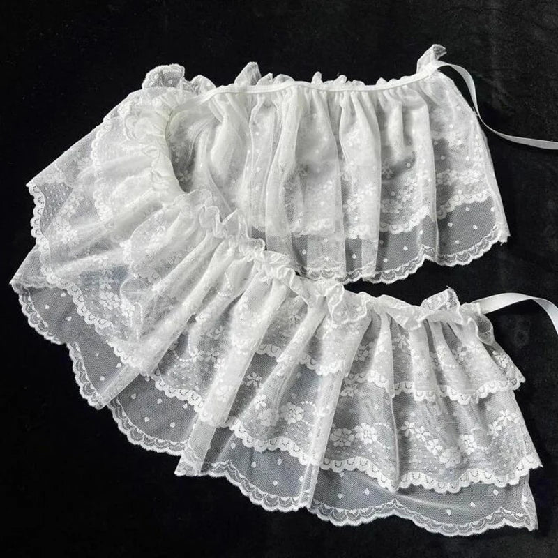 Jupe courte en dentelle superposée pour femme