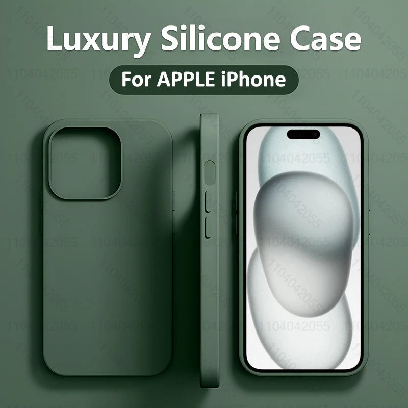 Coque en silicone liquide antichoc pour iPhone
