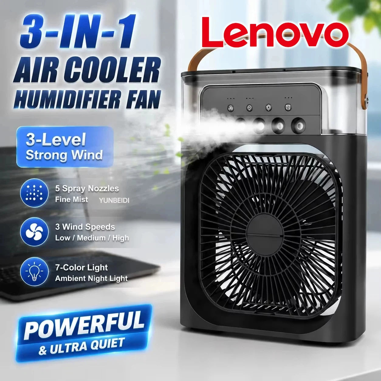 Mini ventilateur rafraîchisseur USB portable avec brumisateur