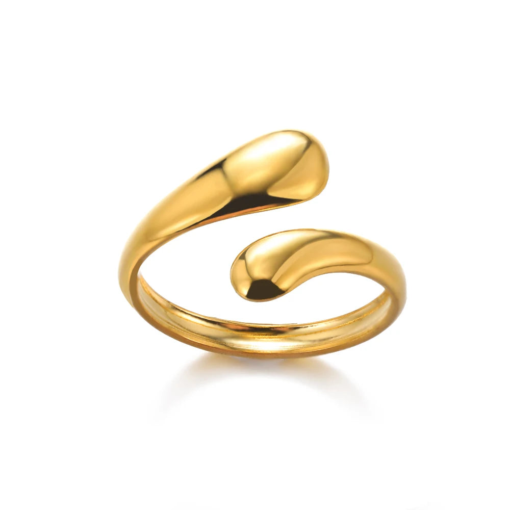 VELUROArt Bague Femme Acier Doré Classique