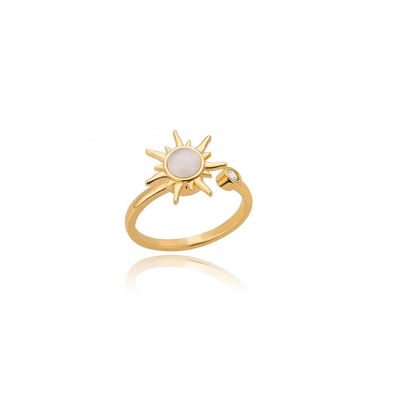 VELUROArt Bague Femme Acier Doré Classique