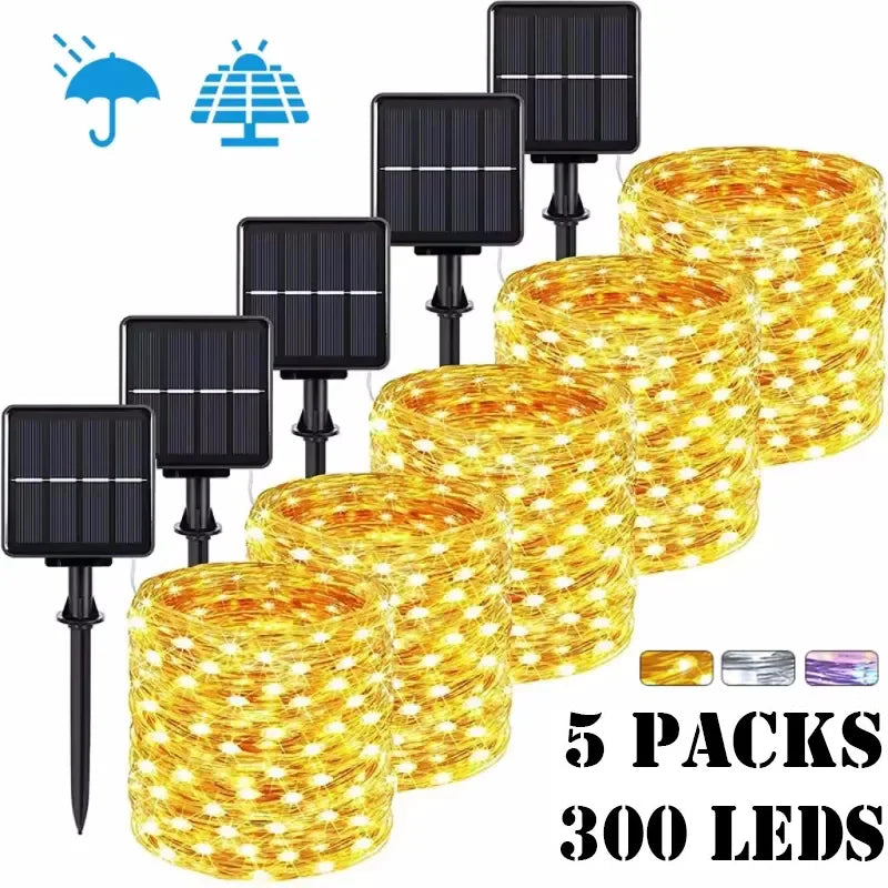 Guirlande solaire LED 32 mètres pour jardin
