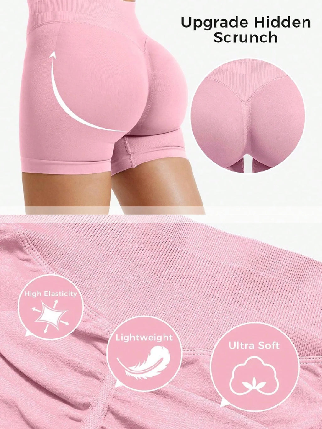 Short de yoga fitness taille haute pour femme – vue 5