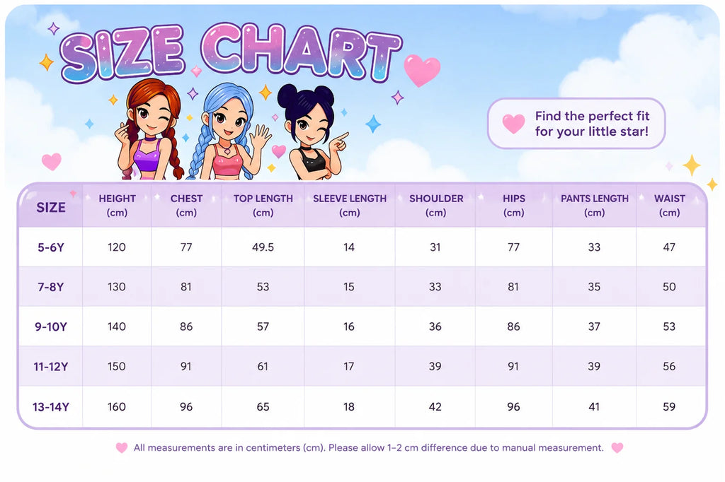 Children's Girl Deep Purple Magenta Gradient Kpop 3D Stage Girl Team Pattern T-shirt Neon Star Side Striped Shorts