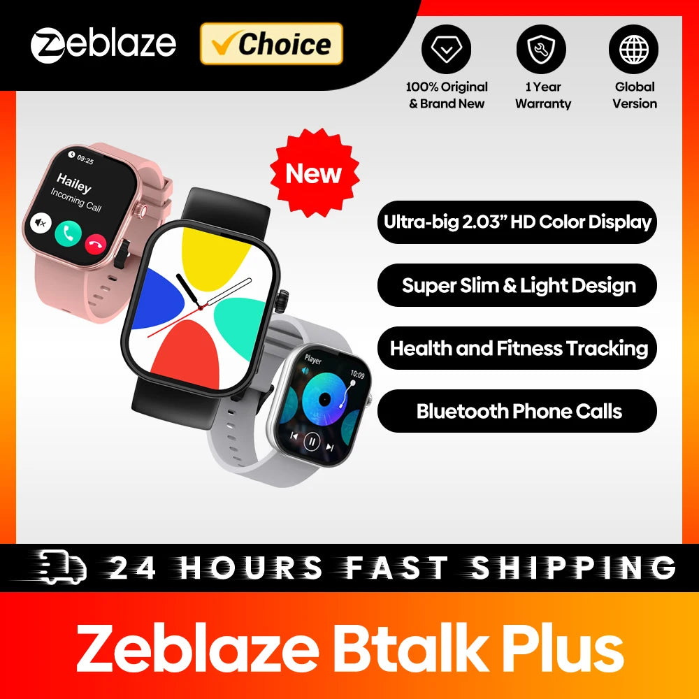 Montre connectée Zeblaze Btalk Plus écran HD 2.03 pouces