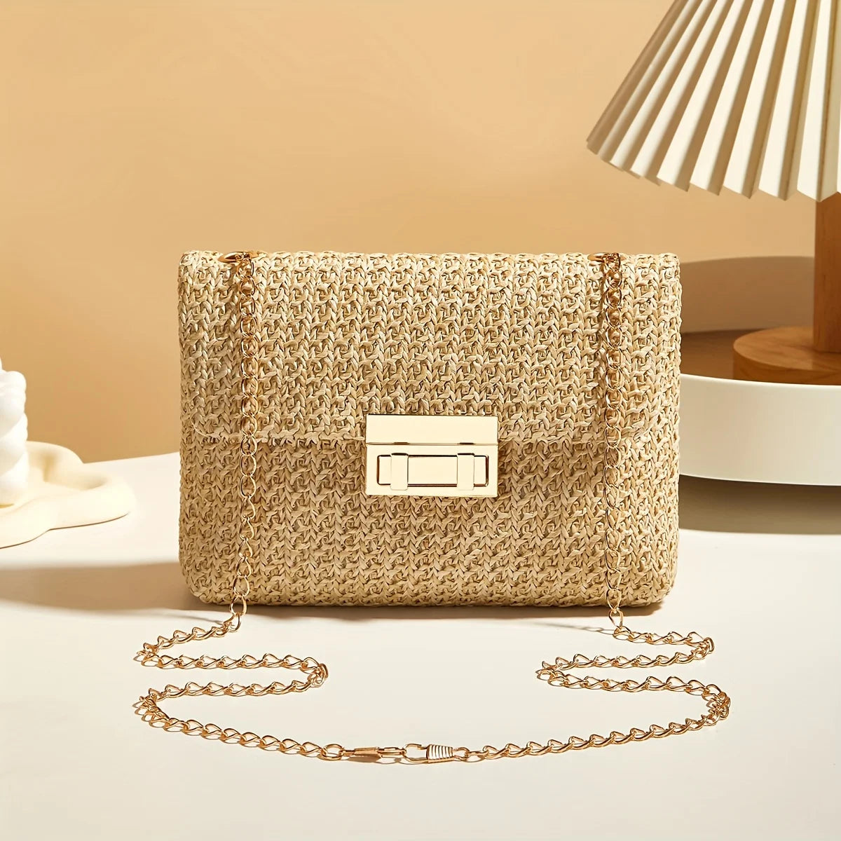 Sac en paille tressé bandoulière pour femme – vue 7