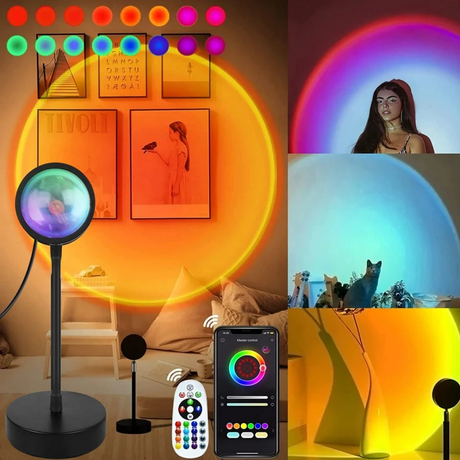 Lampe coucher de soleil connectée LED RGB