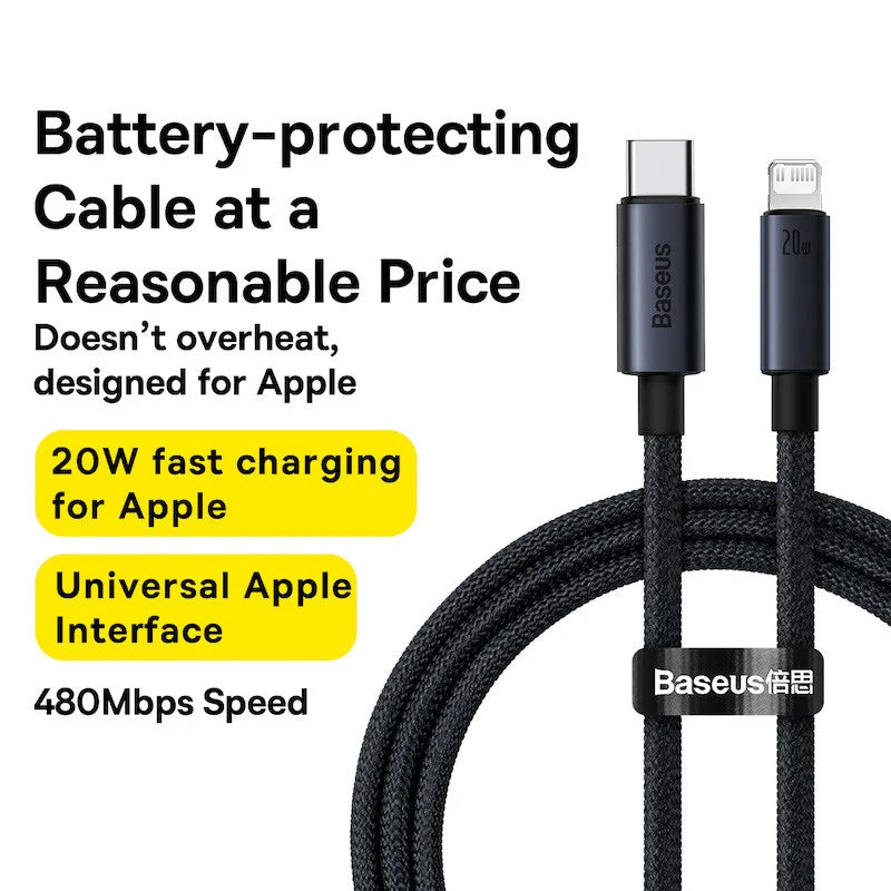 Câble Baseus USB-C vers Lightning pour iPhone – vue 6