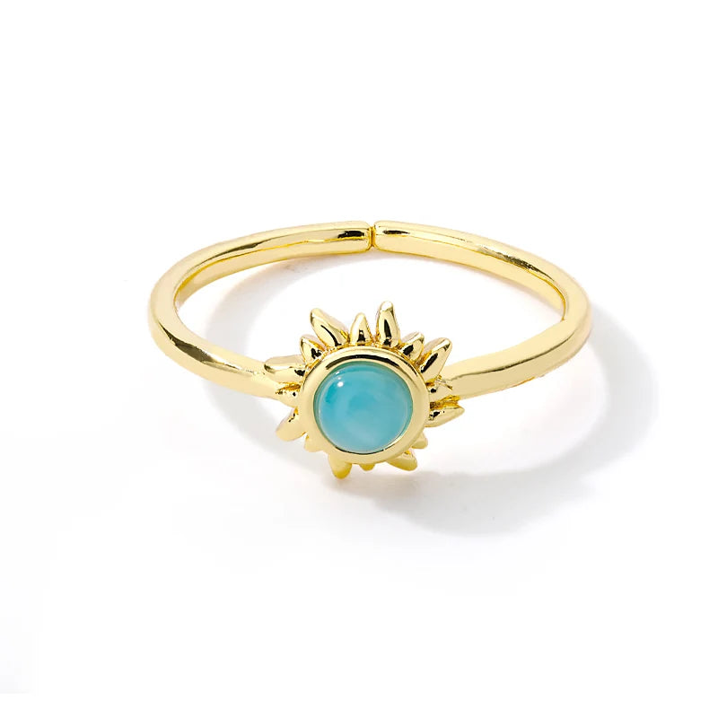 VELUROArt Bague Femme Acier Doré Classique