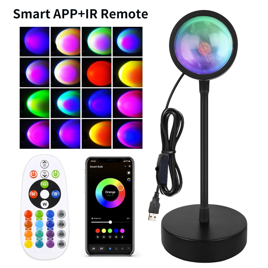Lampe coucher de soleil connectée LED RGB – vue 7