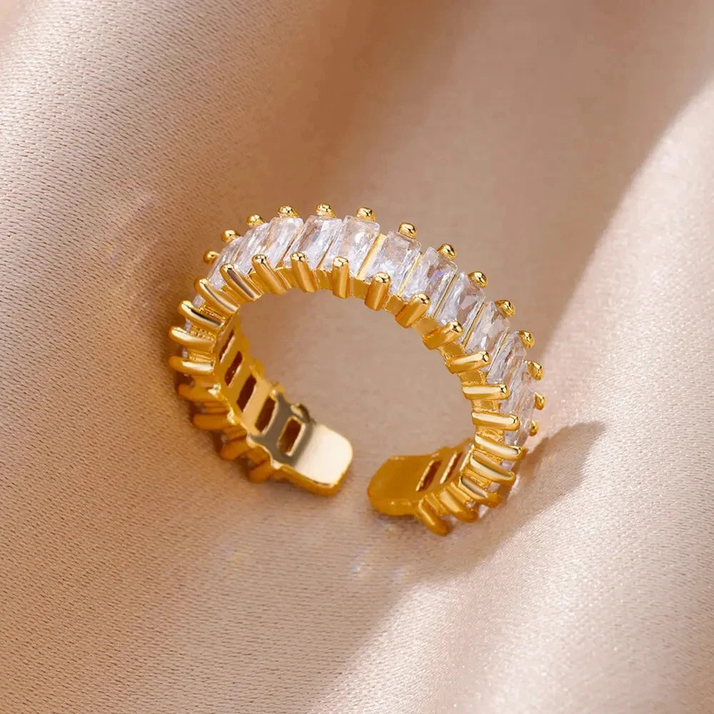 VELUROArt Bague Femme Acier Doré Classique