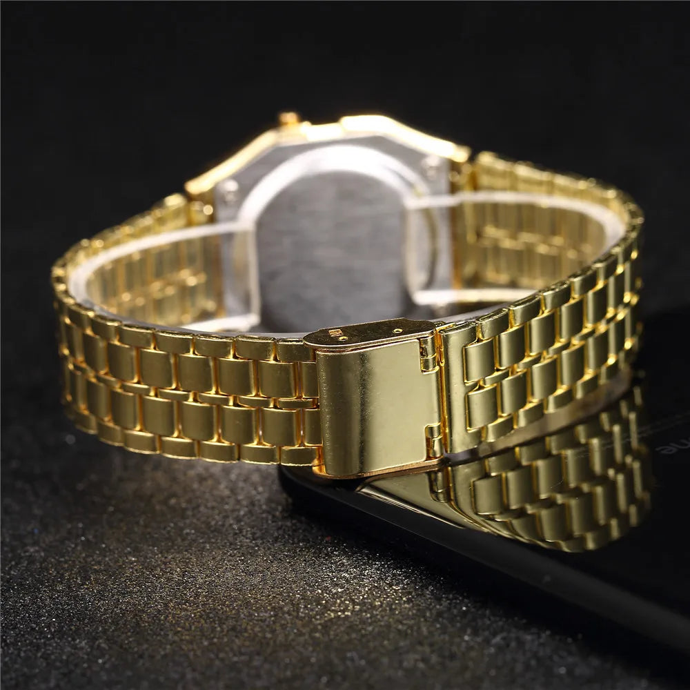 Montre digitale LED en acier élégante pour homme – vue 4