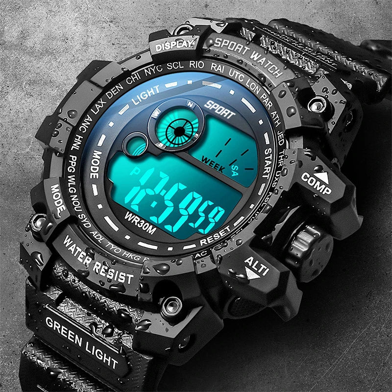 Montre digitale LED militaire pour homme