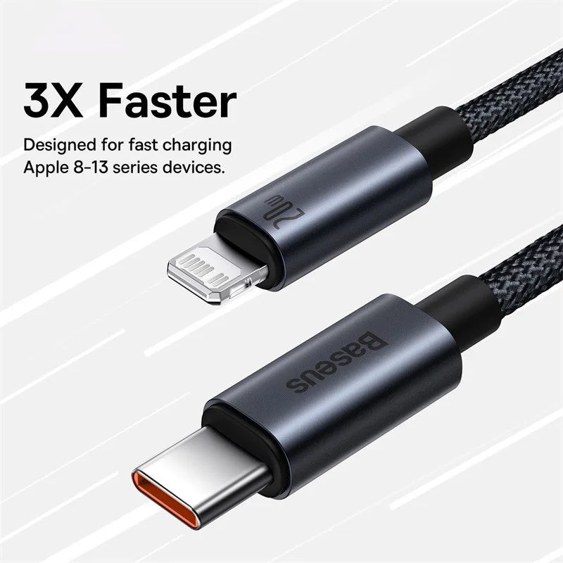 Câble Baseus USB-C vers Lightning pour iPhone – vue 2