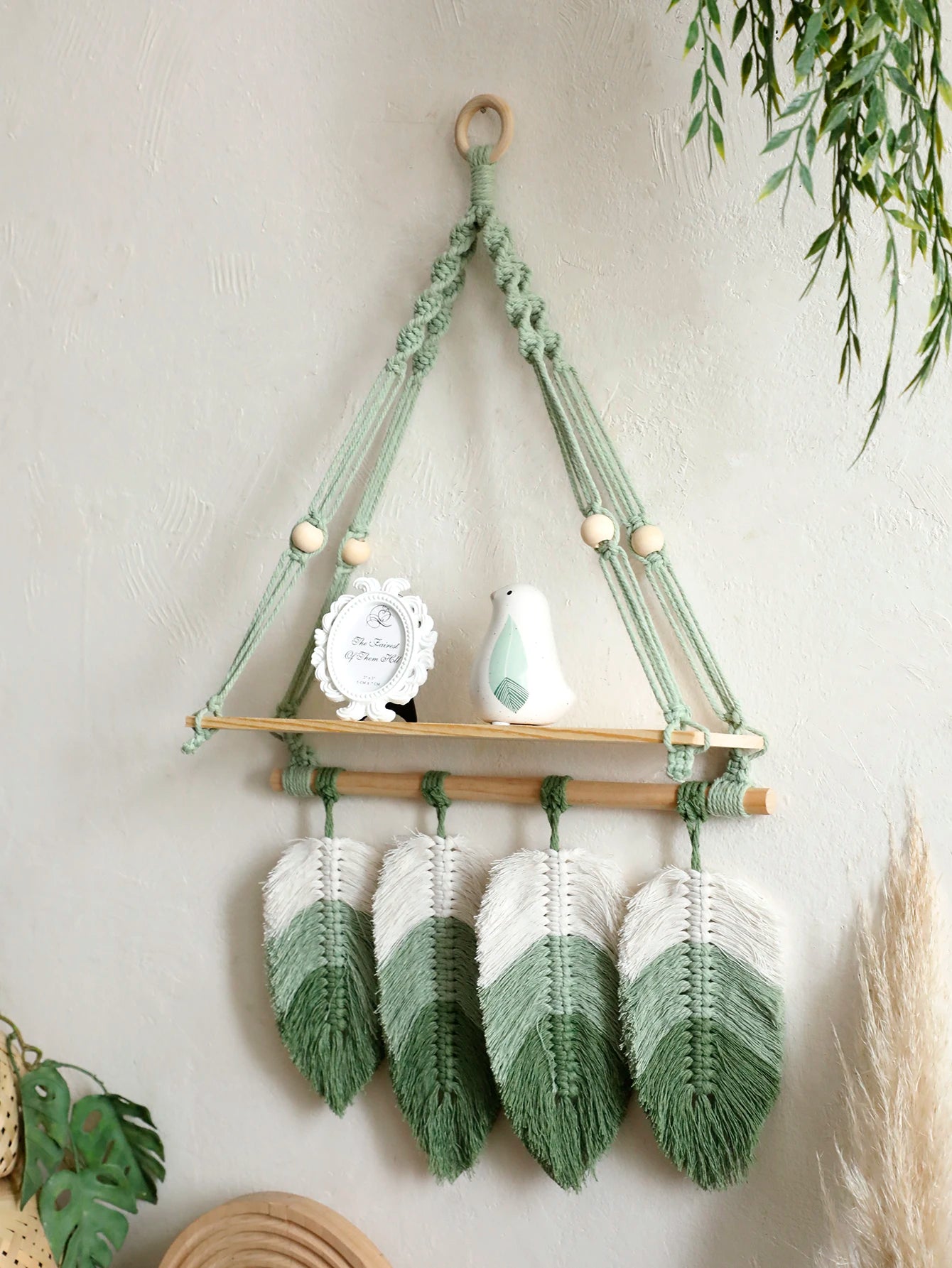Étagère murale suspendue en macramé – vue 3