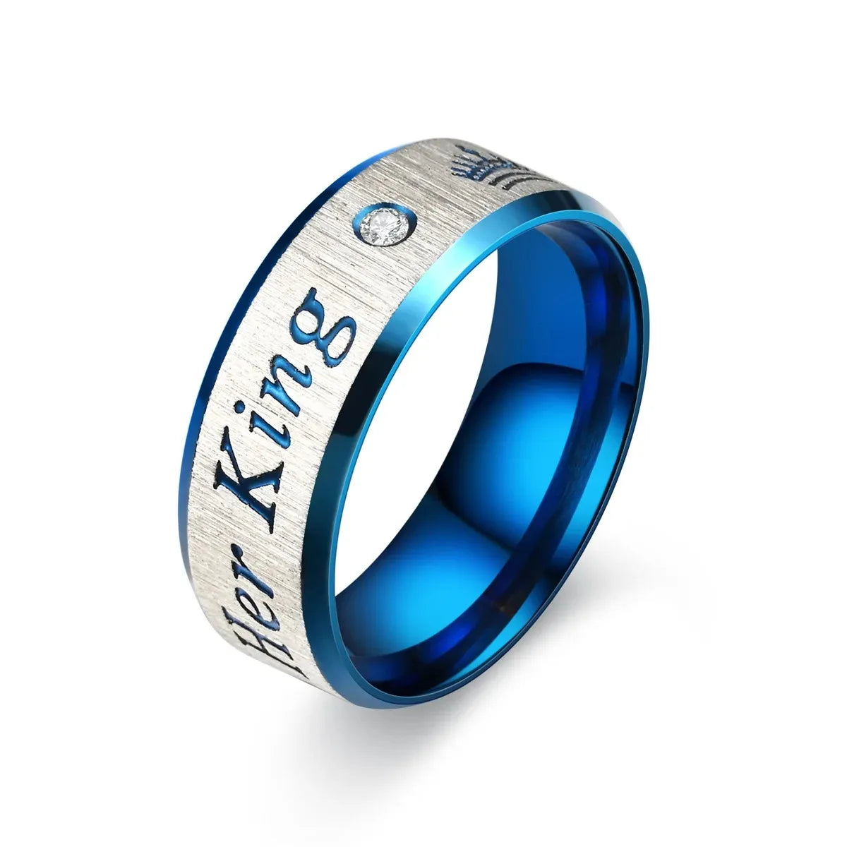VELUROArt Set Bagues Couple Acier Inoxydable Zirconia