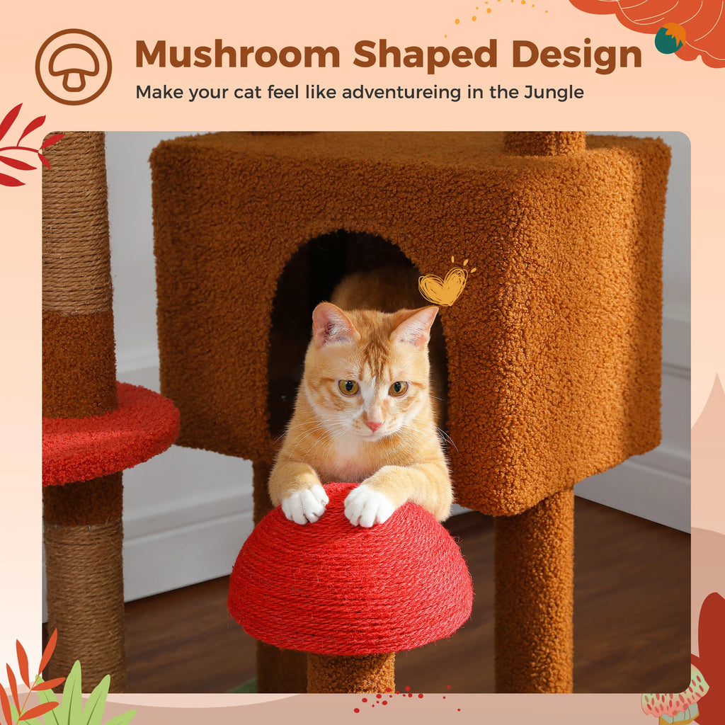 Adjustable Height Tall Cat Tree for Indoor Cats Floor to Ceiling Cat Tower with Sisal Scratching Post Cozy Hammock Large Condo Multi-Level Climbing Tree Cat Toys