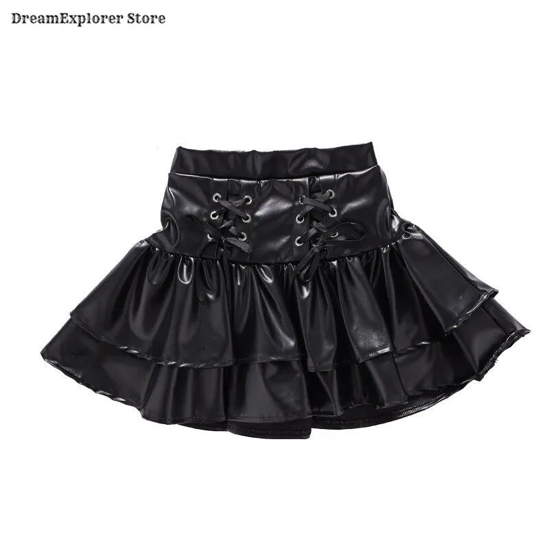 Kids K-pop Crop Top Street Dance Shiny Pleated Skirt Girls Hip Hop Streetwear Children Jazz Costume Girl Group Stage Clothes Set
