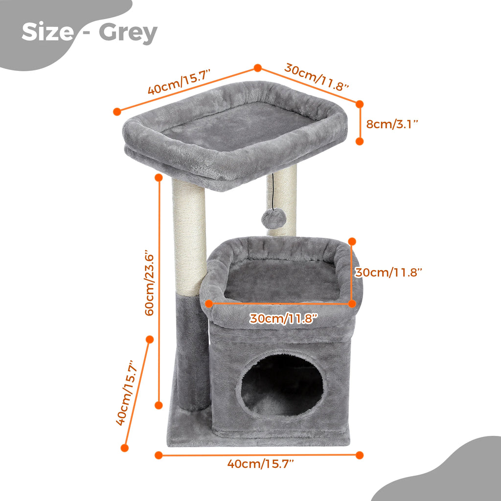 Cat Tree Tower for Indoor Cats with Private Cozy Cat Condo Double Large Perch with Scratching Posts for Kitten