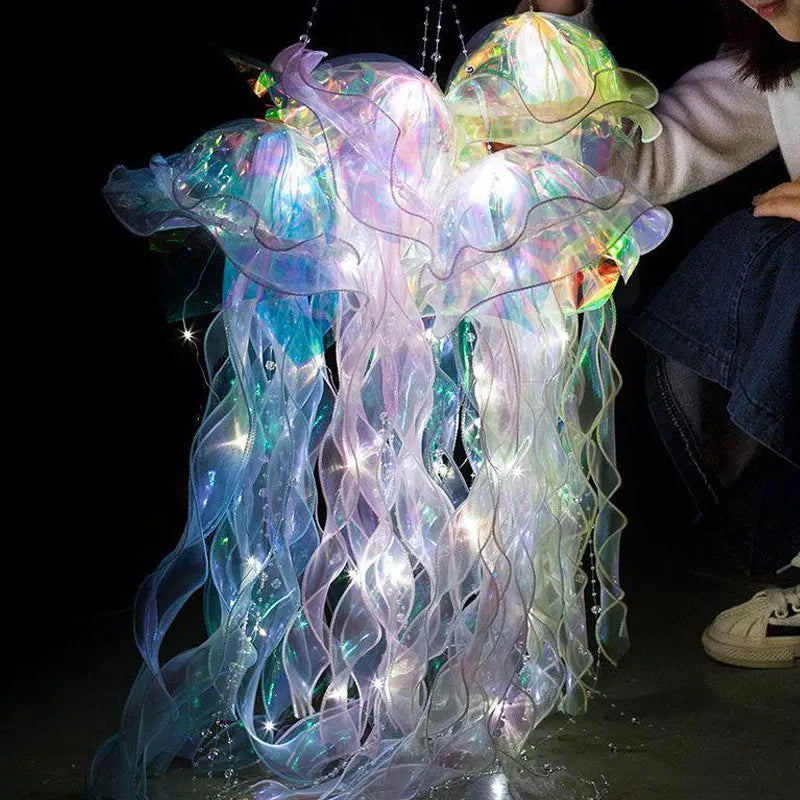 Jellyfish Night Light Lamp Portable Flower Lamp Girl Room Atmosphere Decoration Lamp, Bedroom Night Lamp, Home Decoration