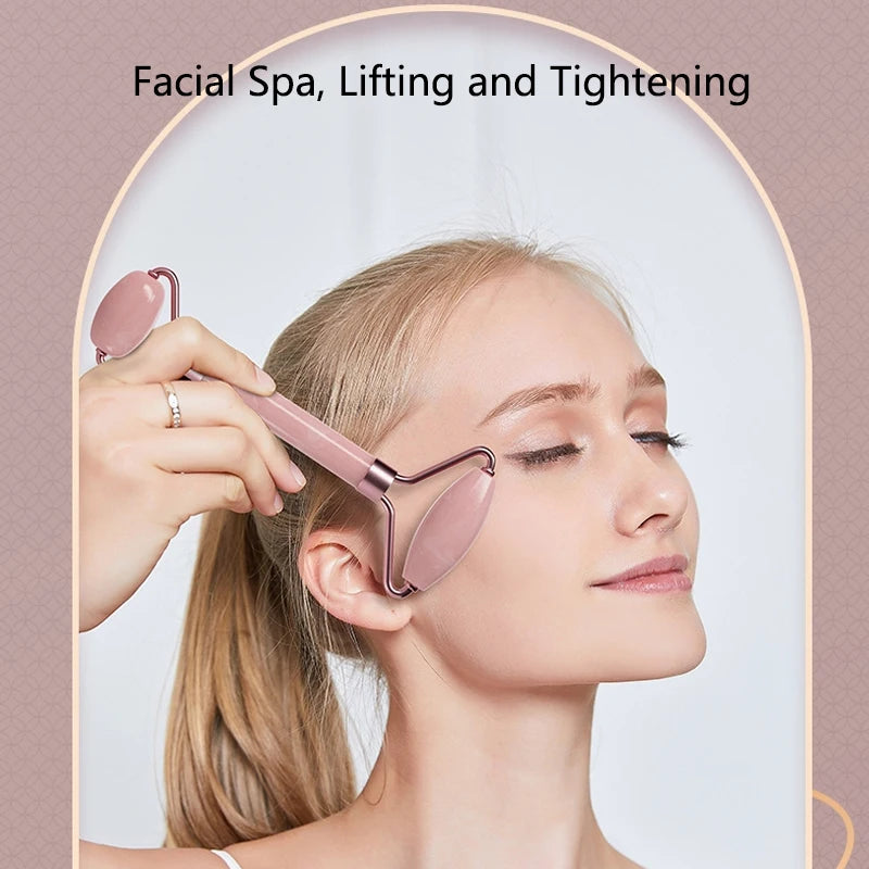 Masseur Visage & Cou Rouleau + Gua Sha Double Embout