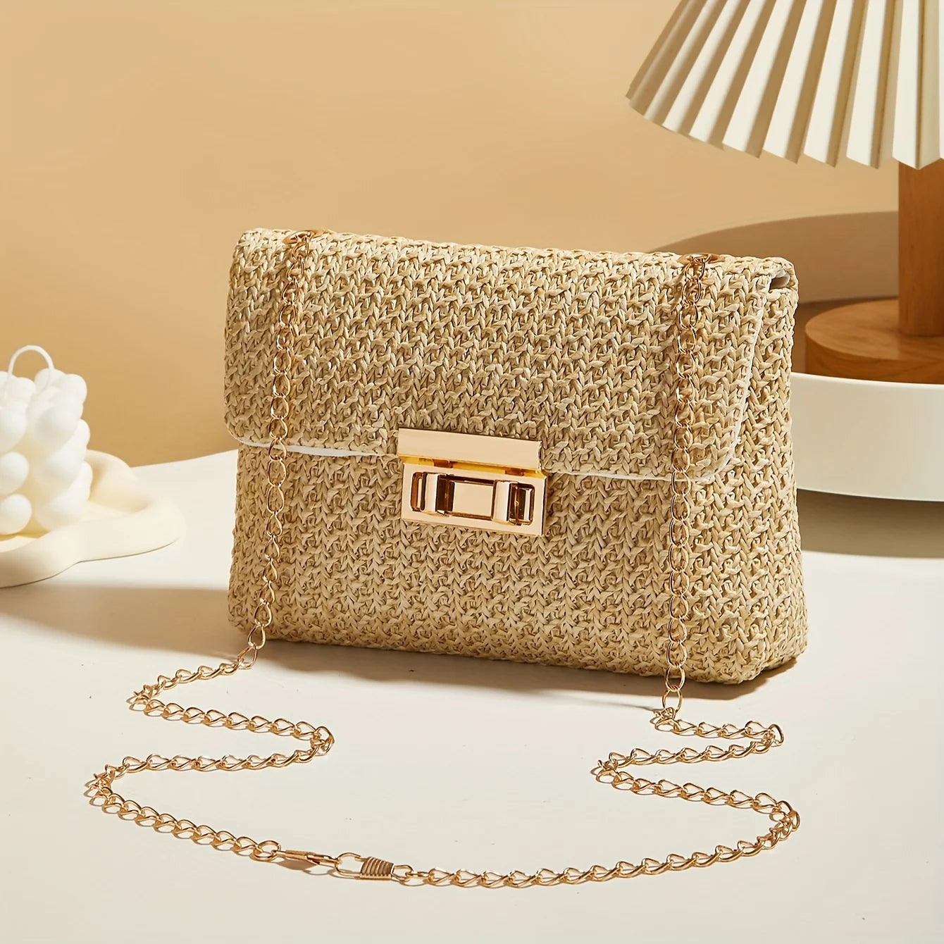Sac en paille tressé bandoulière pour femme – vue 6