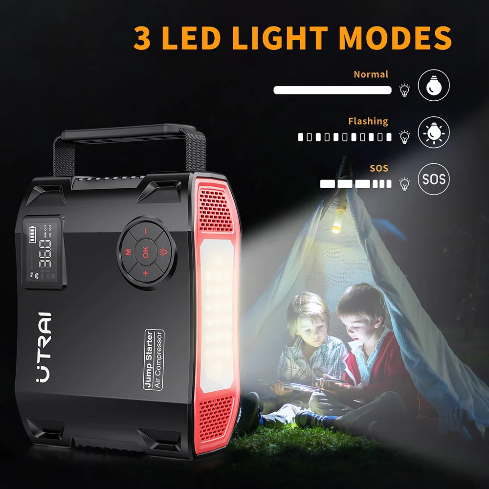 Démarreur UTRAI 4-en-1 2000A (16000mAh) + Gonfleur