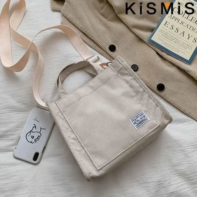 Sac bandoulière en velours côtelé pour femme – vue 3