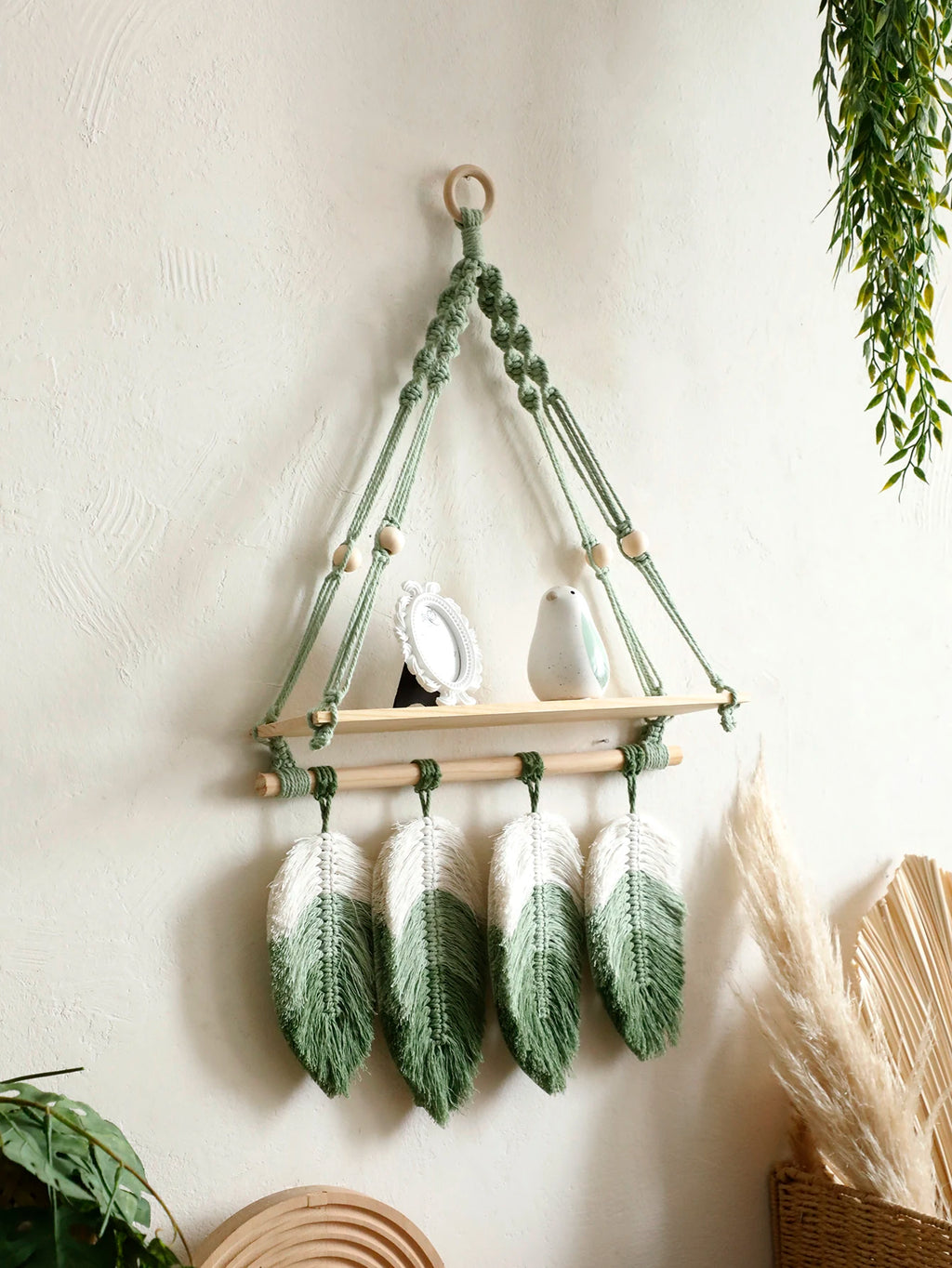 Étagère murale suspendue en macramé – vue 2