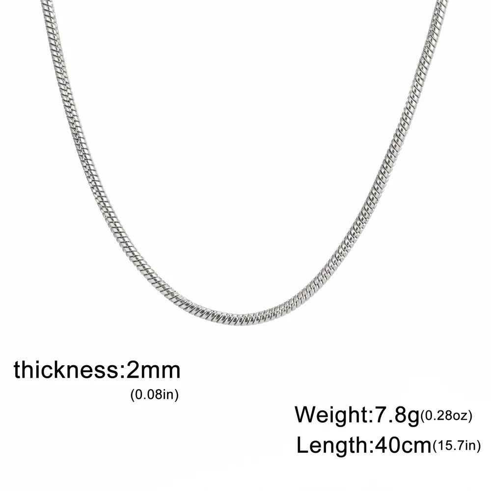 VELUROArt Collier Chaîne Serpent Femme Acier Inoxydable