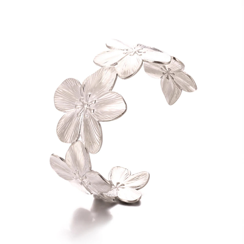 VELUROArt Bracelet Jonc Femme Acier Doré Texturé