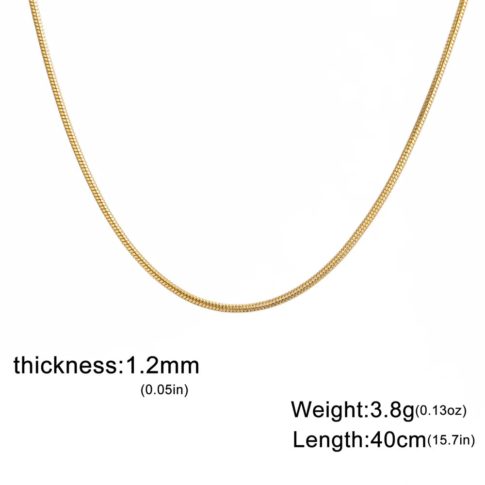 VELUROArt Collier Chaîne Serpent Femme Acier Inoxydable