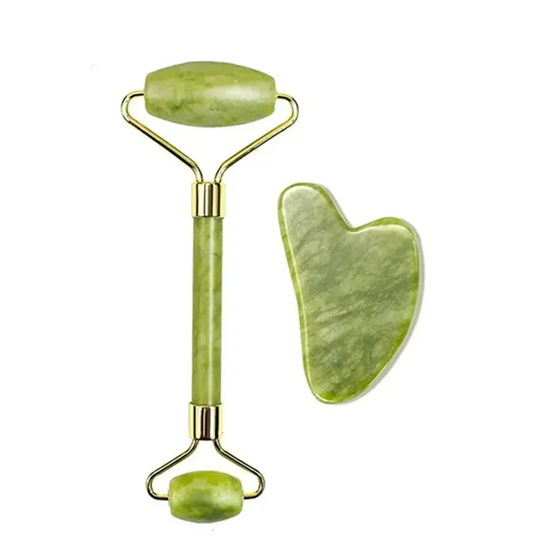 Rouleau de Jade Naturel Gua Sha - Massage Liftant Visage