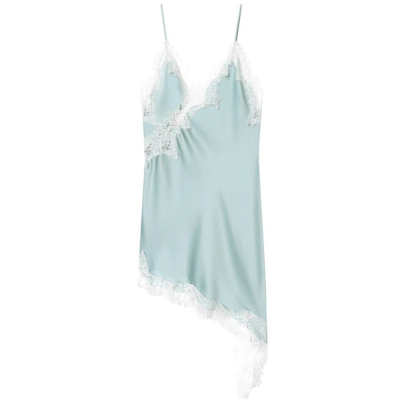Robe mi-longue asymétrique en dentelle dos nu – vue 10