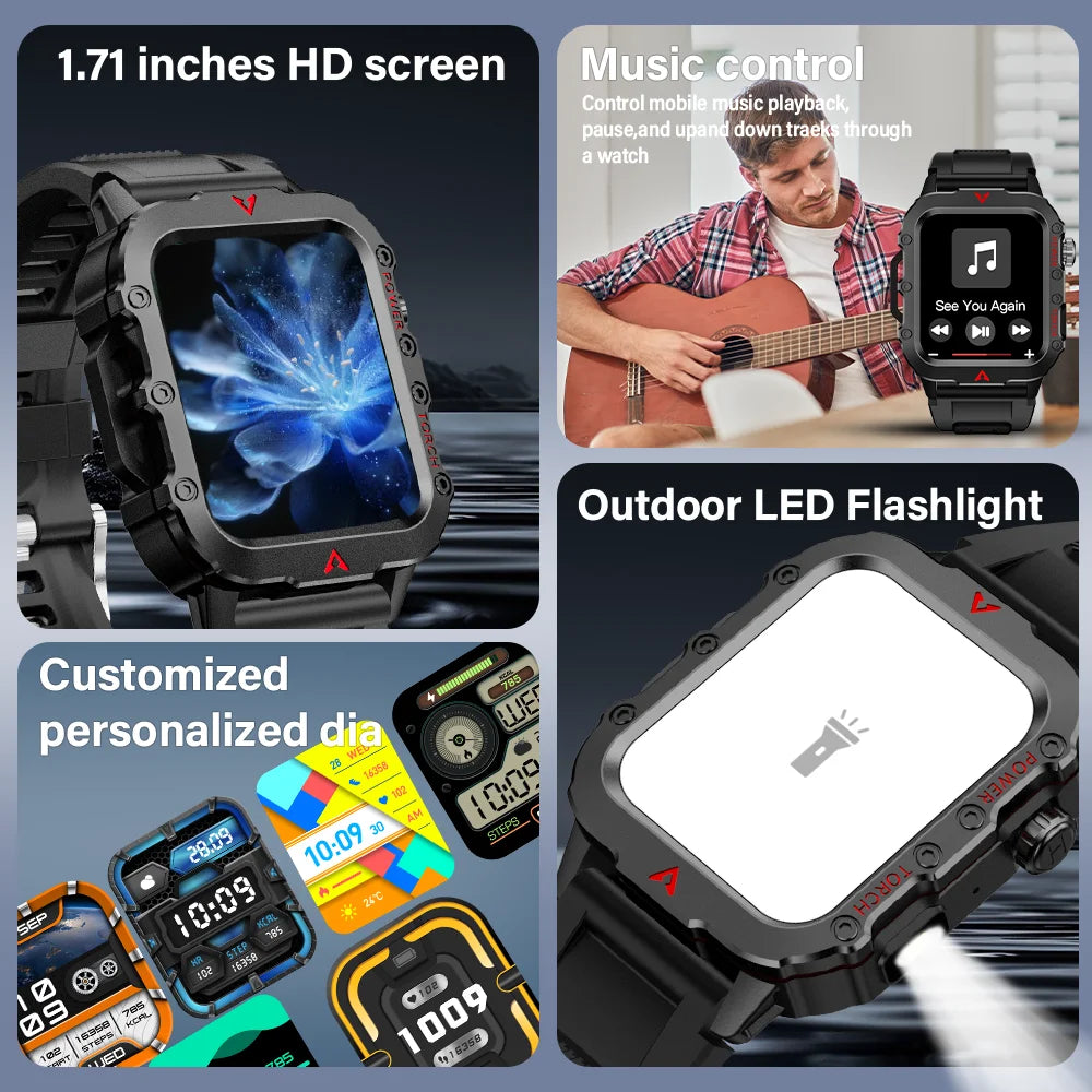 Montre connectée de sport outdoor avec lampe LED – vue 5