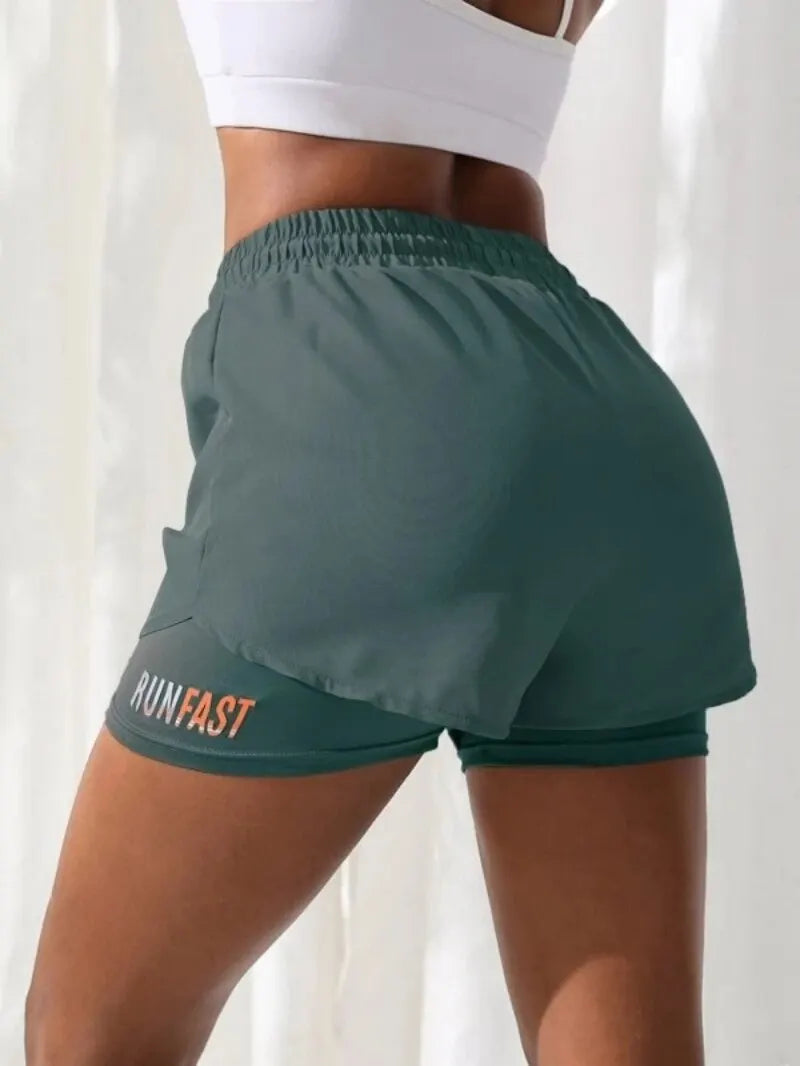 Short de yoga taille haute pour femme – vue 2