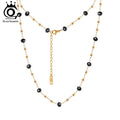 Collier Choker Cristal Noir | Acier Inoxydable Plaqué Or 18K | Élégant | Cadeau Femme