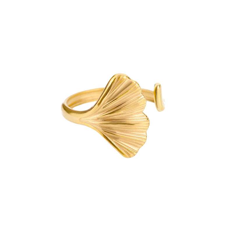 VELUROArt Bague Femme Acier Doré Classique