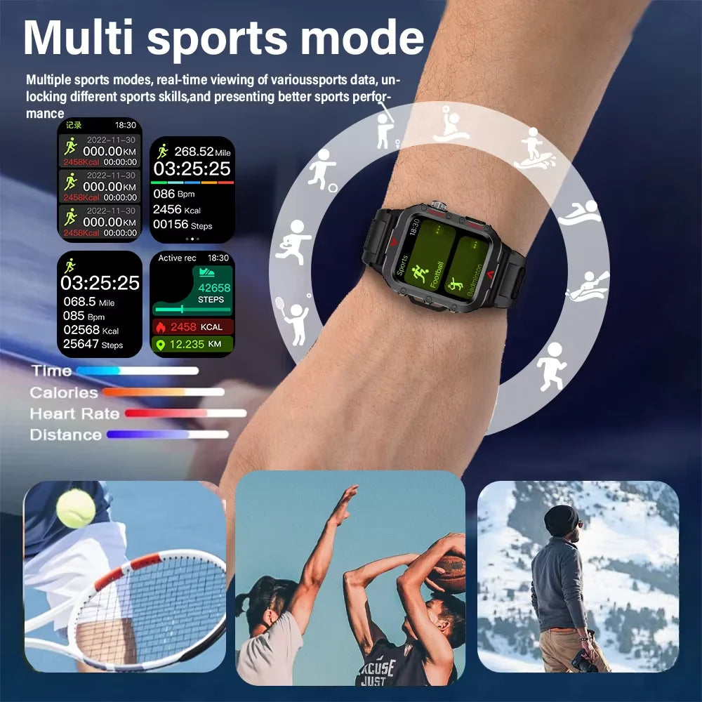 Montre connectée de sport outdoor avec lampe LED – vue 2
