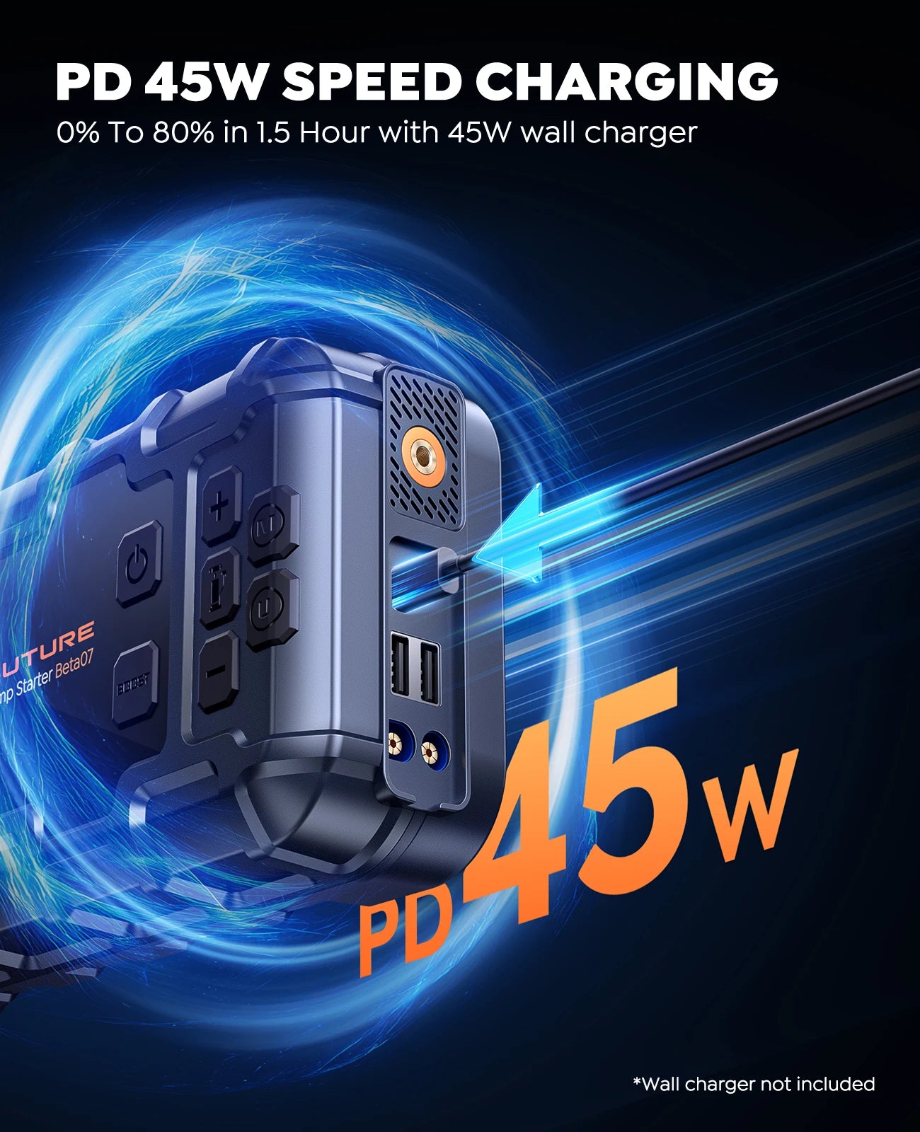 Démarreur de batterie BUTURE 6000A avec gonfleur – vue 4