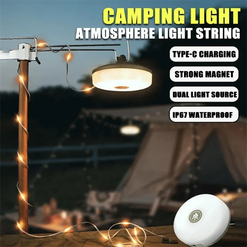 Guirlande lumineuse solaire 10 m pour camping – vue 2
