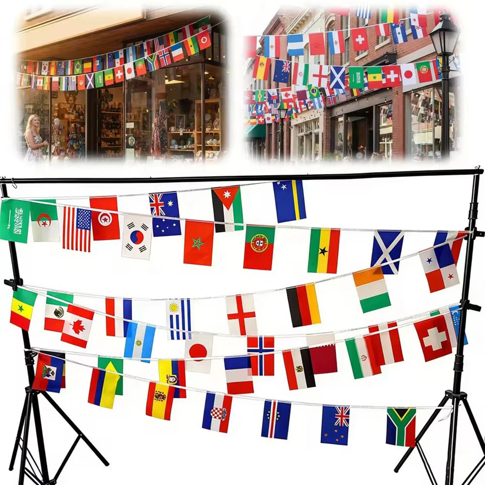 Banderole de Drapeaux XL 48 Pays | Grande Guirlande Nations | Déco Supporters 2026