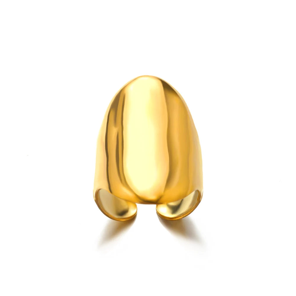 VELUROArt Bague Femme Acier Doré Classique