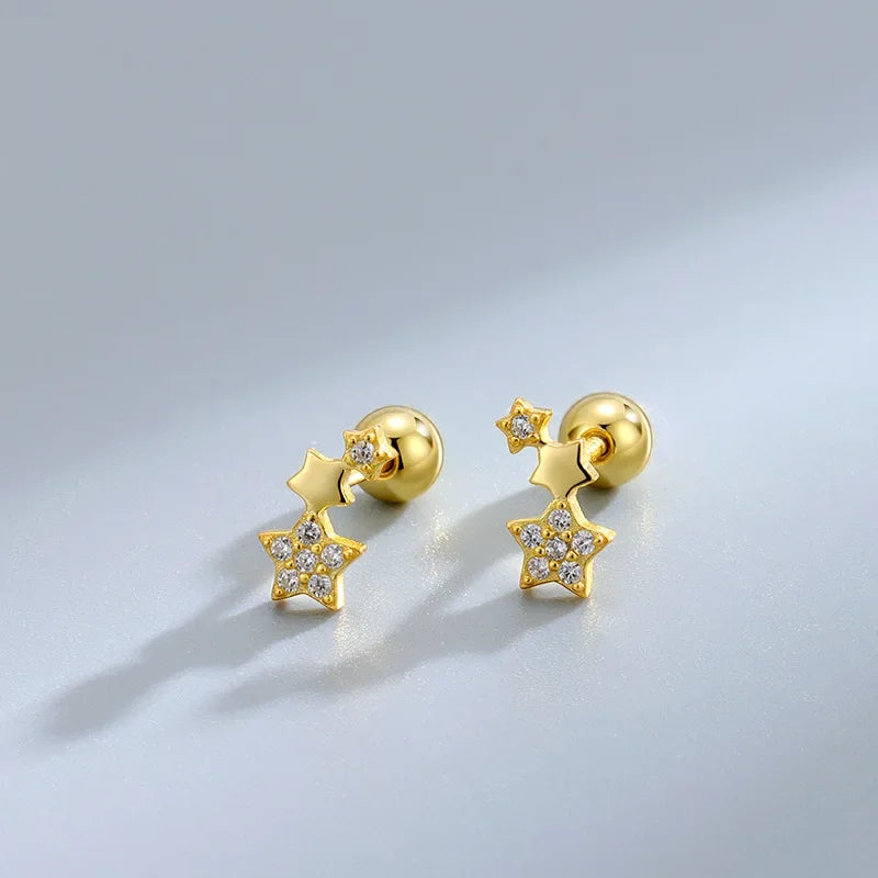 VELUROArt Puces Femme Acier Hypoallergénique Cœur Zircon