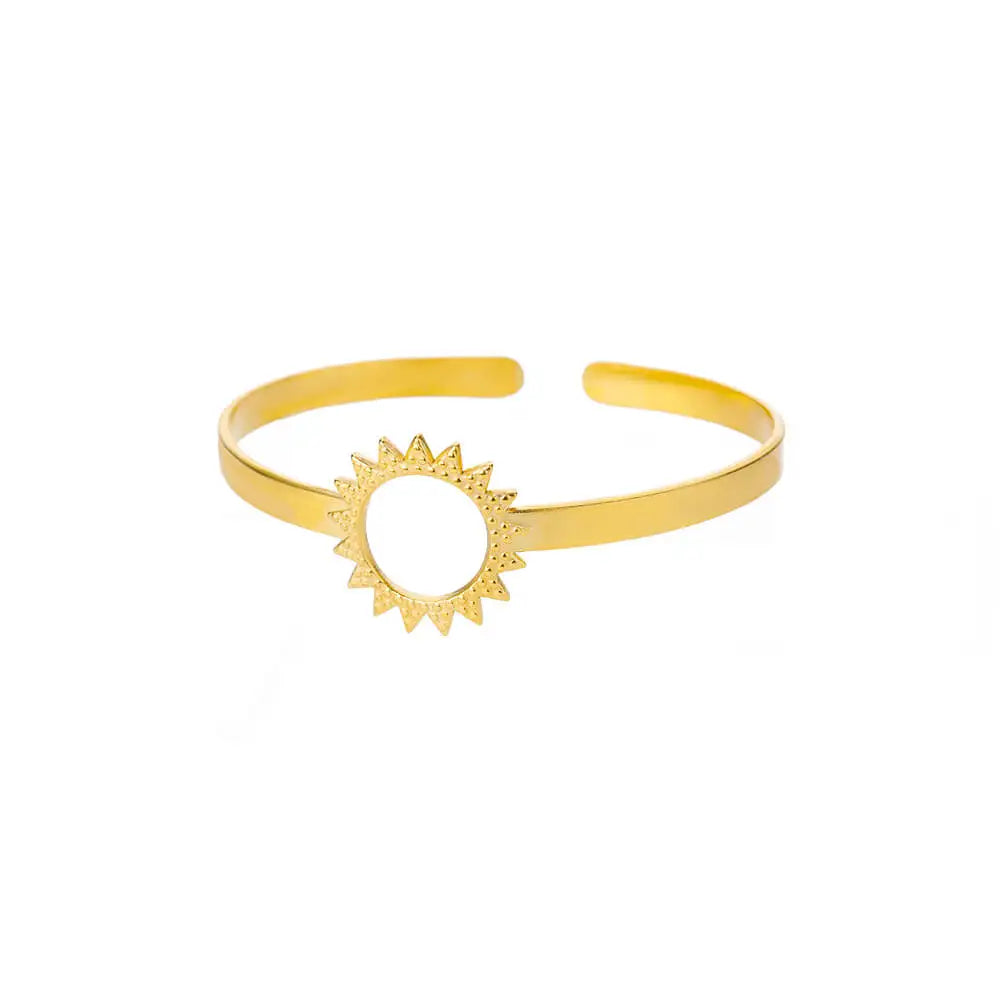 VELUROArt Bracelet Jonc Femme Acier Doré Texturé